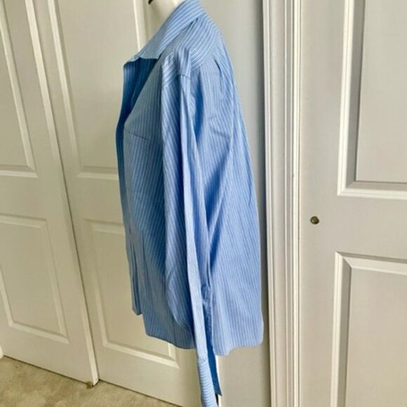 Van Heusen Men's Blue White Gray Long Sleeve Button Down 17 34/35 (XL) - Picture 3 of 5